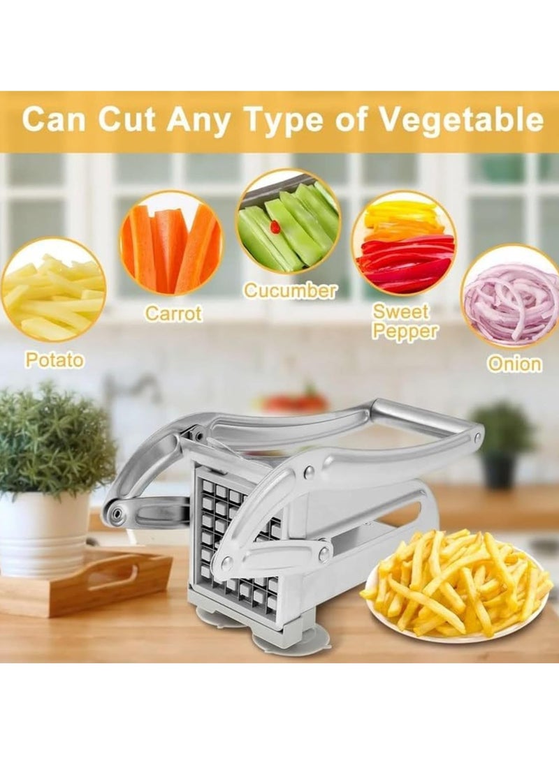 SUPREMIUM - French Fries Cutter Machine – Stainless Steel 2-Blade Commercial French Fry Potato Chipper & Vegetable Slicer, Multi-Function Potato Chopper for Home, Restaurant, Fruits, Veggie Slicer Chipp - Image 1