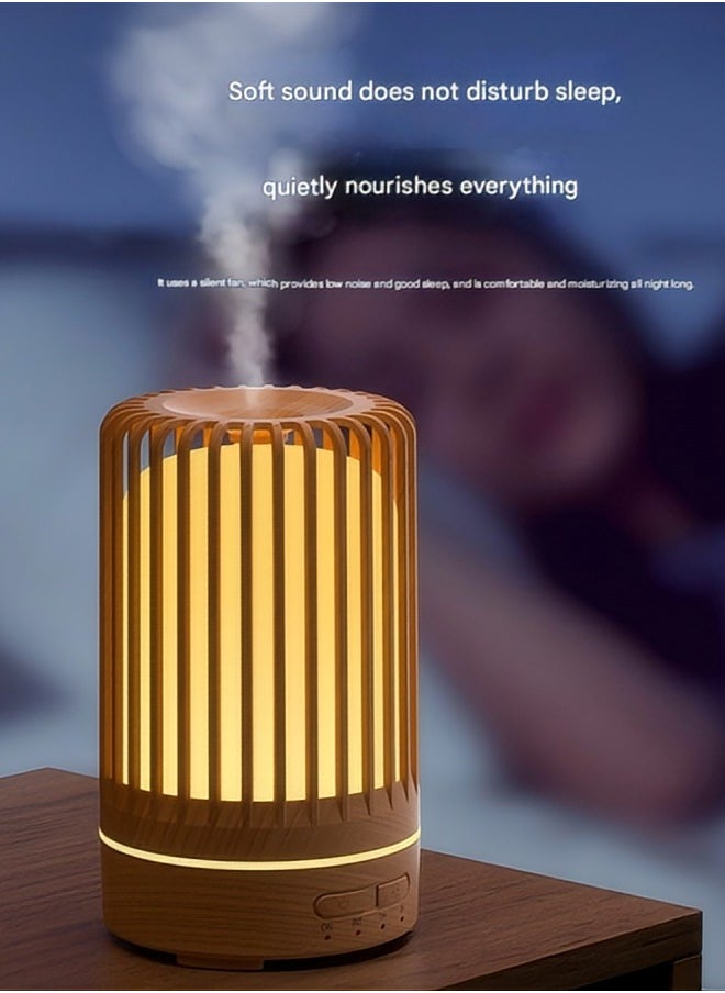 MHD Household Bird Cage Aromatherapy Machine, Wood Grain Bedroom Ultrasonic Aromatherapy Essential Oil Silent Air Humidifier Aromatherapy Machine  - Image 4