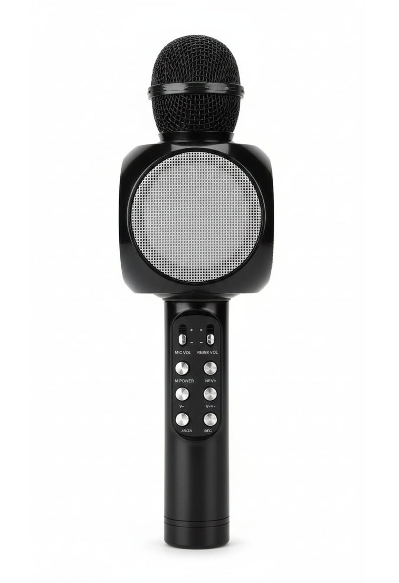 ميكروفون كاريوكي لاسلكي بلوتوث مع سماعة مدمجة وإضاءة LED – ميكروفون غناء – تسجيل صوتي – مايك حفلات – متوافق مع الجوال – موديل WS-1816 - Image 1