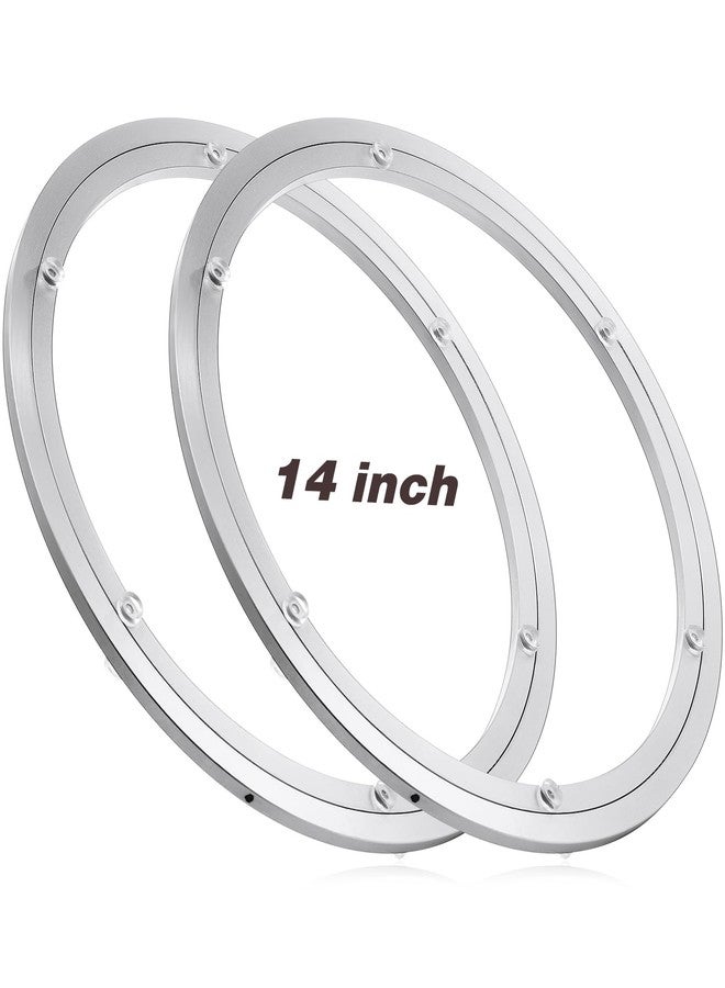 JaGely 2 Pack 14 Inch Lazy Susan Hardware Aluminum Alloy Turntable Rotating Hardware Heavy Duty Lazy Susan Bearing Ring Mechanism for Kitchen Dinning Table - Image 1