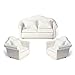 Cutemini Dollhouse Couch Miniature Furniture Sofa with Pillows for Living Room Desktop Decoration Fabric Sofa Mini Home Scene Accessories Ornament Sofa Set White - Image 2