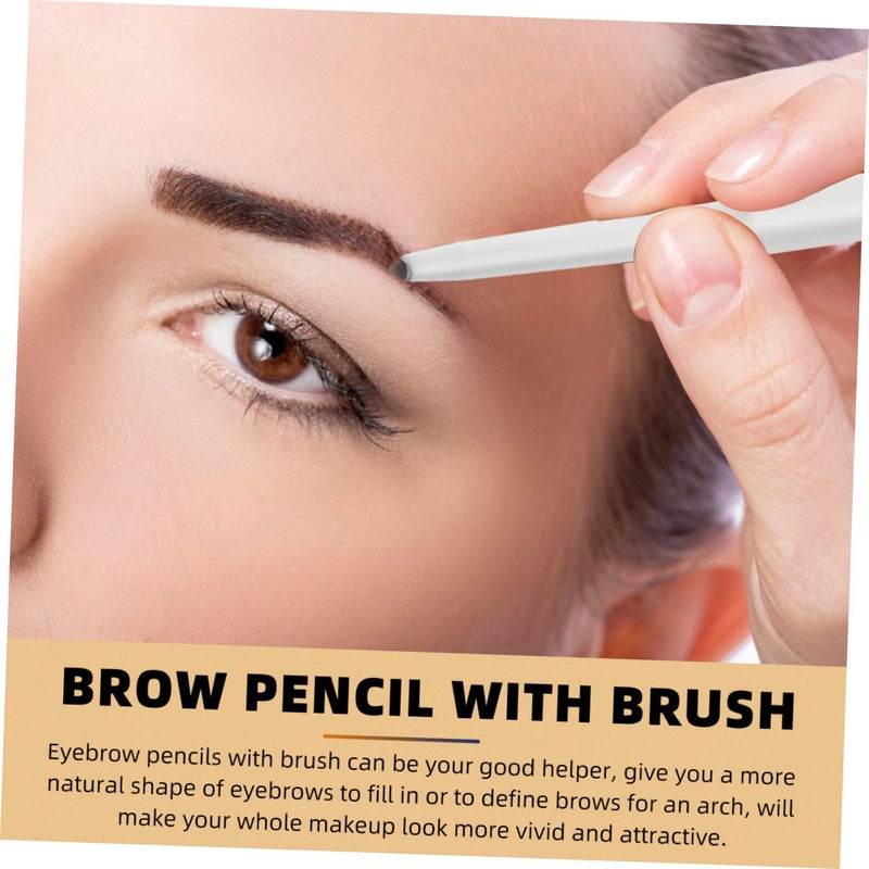 FRCOLOR 2Pcs Eyebrow Pencils with Dual Brow Brush Eyebrow Makeup Tool for Natural Look for Travel Outdoor Use for Makeup Lovers - Image 4