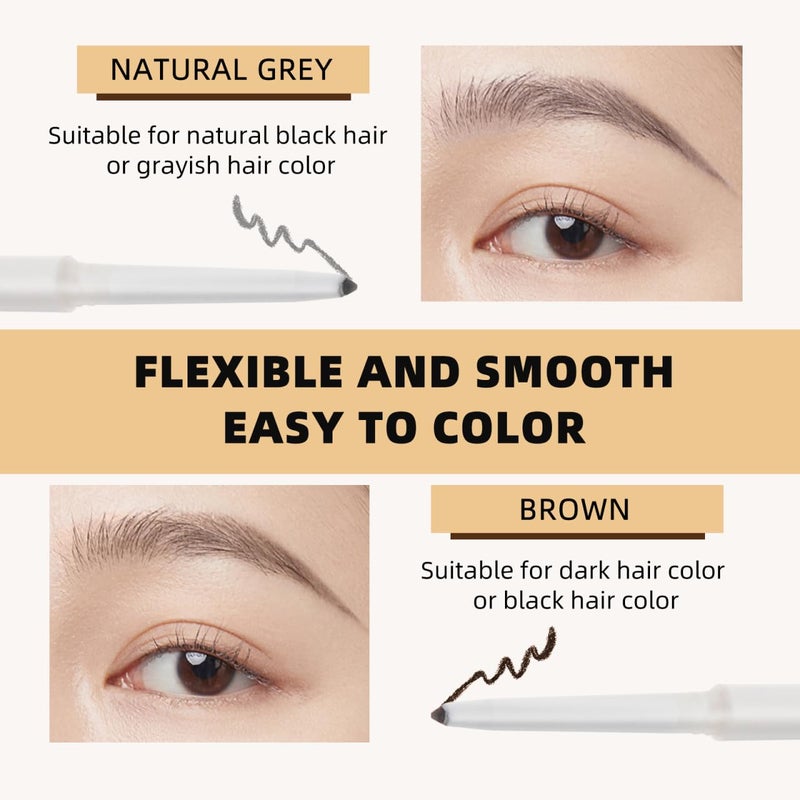 FRCOLOR 2Pcs Eyebrow Pencils with Dual Brow Brush Eyebrow Makeup Tool for Natural Look for Travel Outdoor Use for Makeup Lovers - Image 3