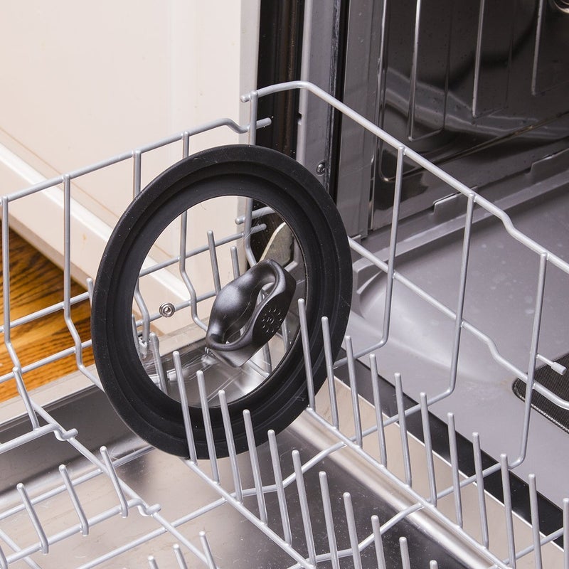 Ecolution Universal Lid for Pots and Pans, Fits 6-Inch to 8-Inch Cookware, Tempered Glass Replacement Lid with Heat Resistant Silicone Edge, Dishwasher Safe, Made without BPA, Small, Black - Image 4