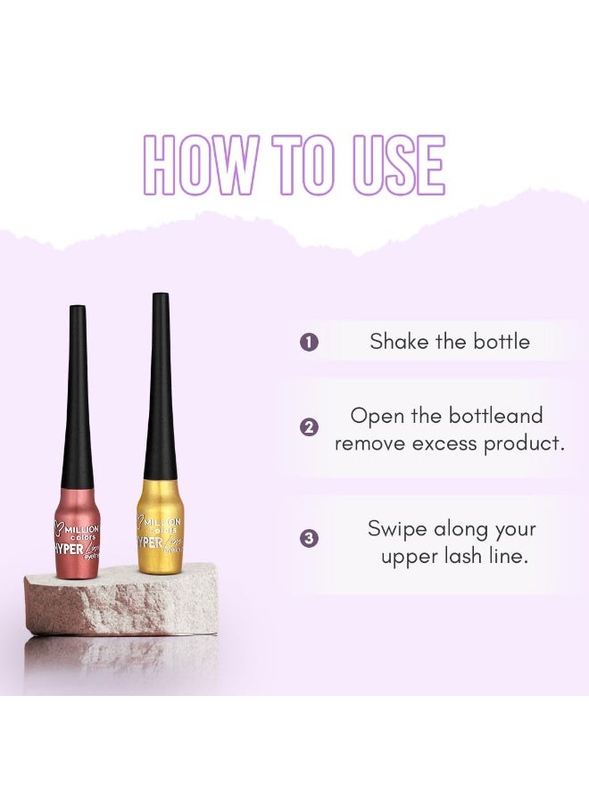 Million Colors Waterproof Liquid Eyeliner Black | Matte Finish Smudge-Proof Sweatproof Quick Dry | Long Lasting Up to 12 Hours | High Precision Applicator | 5ML | Charcoal 01 - Image 2