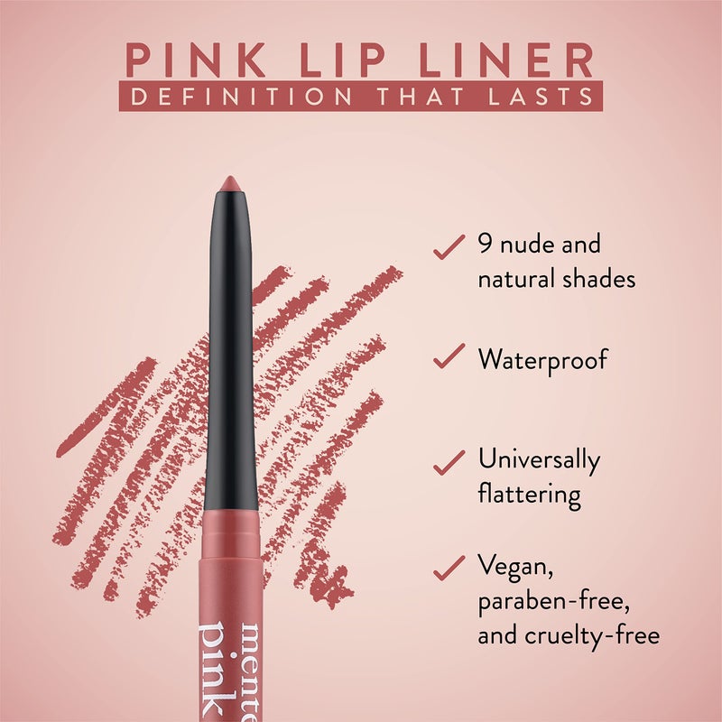 Mented Cosmetics Lip Liner for Women, Dark Brown Lipliner Lip Pencil, Waterproof Lipliner, Vegan + Cruelty Free Makeup, Pretty in Pink - Image 2