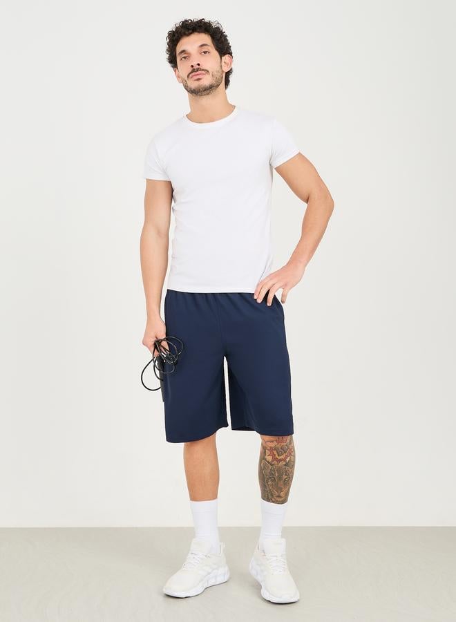 Styli Micro Pique Knit Reflective Logo Oversized Training Shorts - Image 2