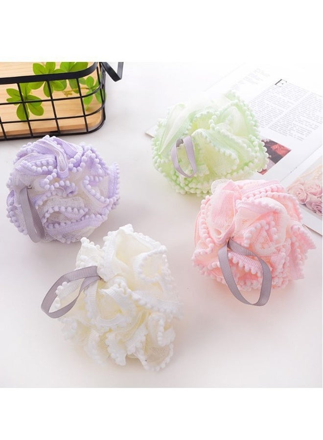 4 قطعة حمام Loofah اسفنجة، تقشير حمام اسفنجة الجسم مكرر دش كرة حمام اسفنجات للنساء / الرجال / الأطفال اكسسوارات السباحة متعددة الألوان - Image 3