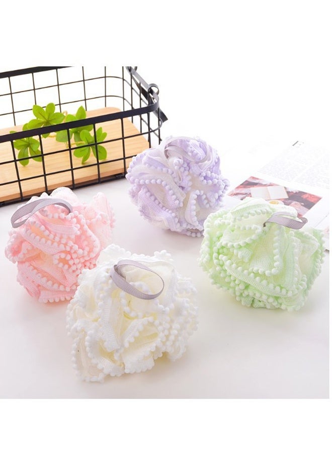 4 قطعة حمام Loofah اسفنجة، تقشير حمام اسفنجة الجسم مكرر دش كرة حمام اسفنجات للنساء / الرجال / الأطفال اكسسوارات السباحة متعددة الألوان - Image 2