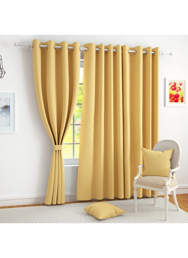 Story@Home Story@Home Blackout Long Door Curtains 9 Feet Set of 3 | Plain Design Door Curtain | Thermal Insulated Curtains | Room Darkening Curtains | Curtains for Living Room | (116 x 275 cm, Cream)  - Image 1