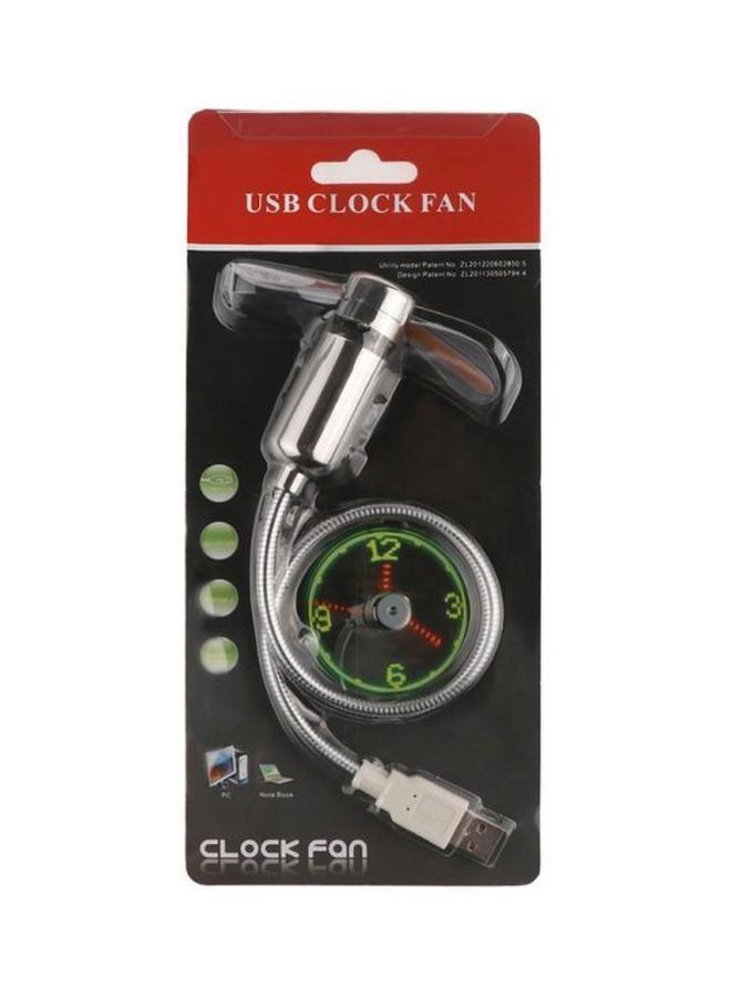 NIBEMINENT Clock Fan 2724594001615 Silver