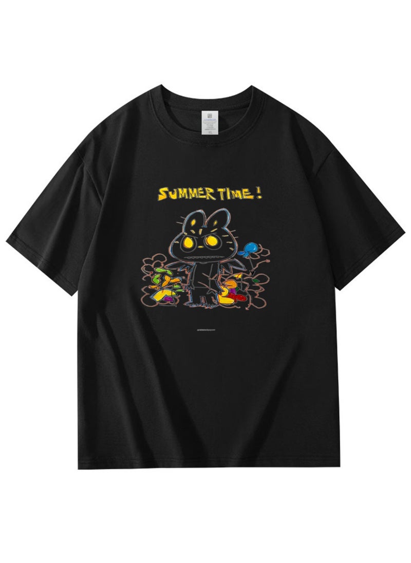 NIBEMINENT Labubu Printed Cotton Short Sleeves T-Shirt 