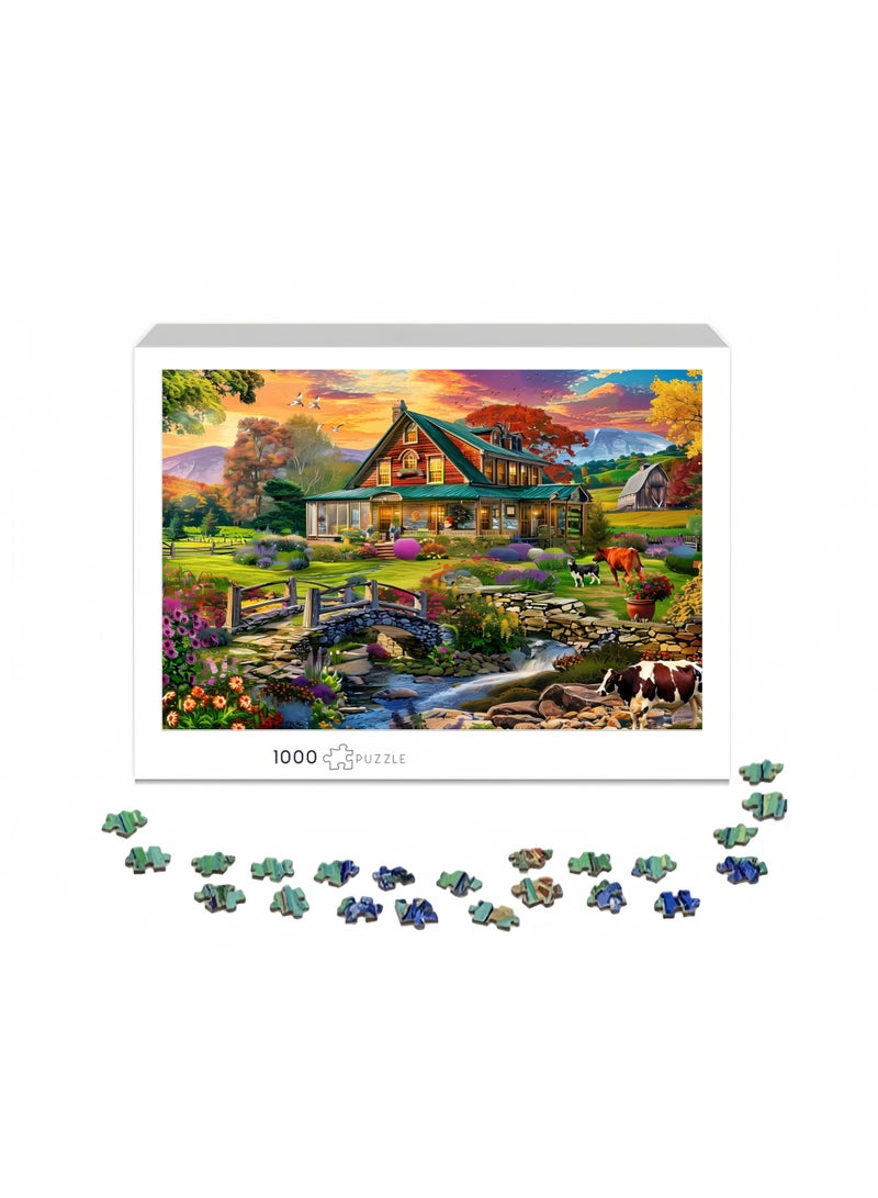 1000-piece rural life themed puzzle - Experience the tranquility and beauty of the countryside - Image 5