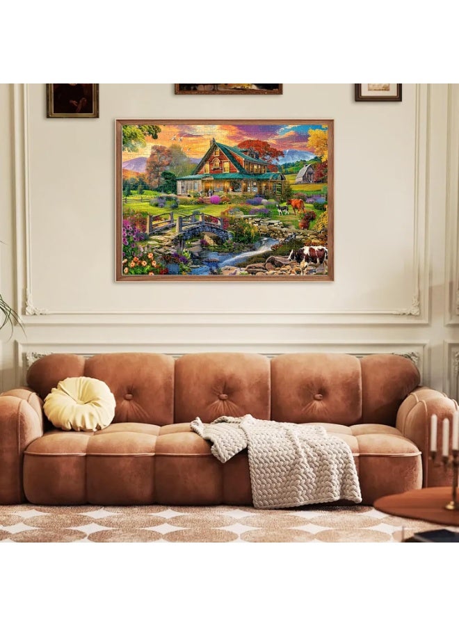 1000-piece rural life themed puzzle - Experience the tranquility and beauty of the countryside - Image 4