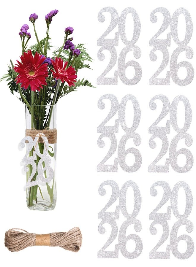 MixTeach 24 Pieces Glitter 2023 Cutouts Tags Decorations Double Side 2023 Graduation Cutouts , Centerpiece 2023 New Year Decorations for Graduation Party Supplies Favor(Silver, 2023) - Image 1