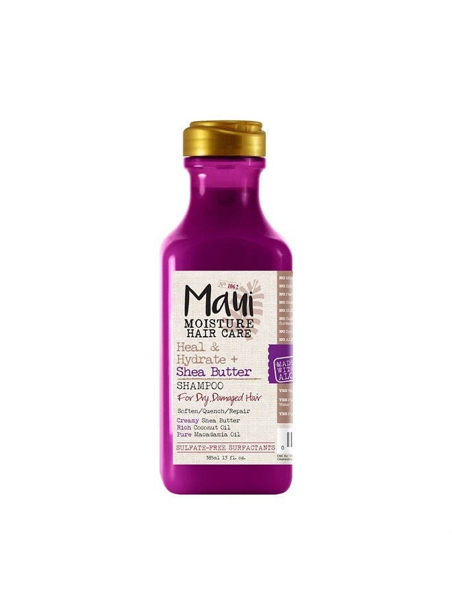 MAUI MOISTURE شامبو الشفاء والترطيب + زبدة الشيا لإصلاح وترطيب الشعر المجعد بإحكام مع زيوت جوز الهند والمكاديميا، نباتي، خالي من السيليكون والبارابين والكبريتات، 13 أونصة سائلة - Image 2