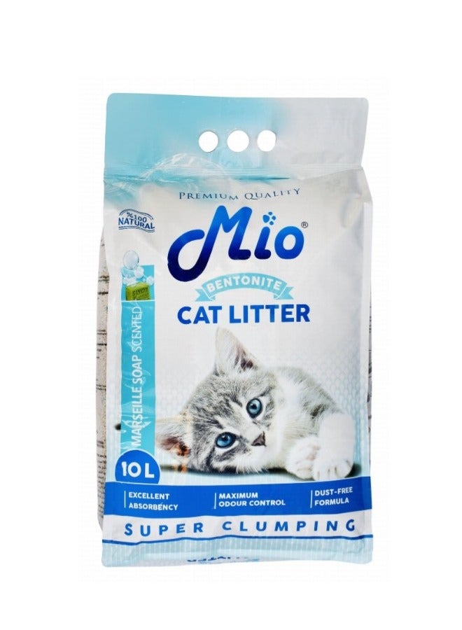 Bentonite Super Clumping Cat Litter Marseille Soap Scent - dust free10 L