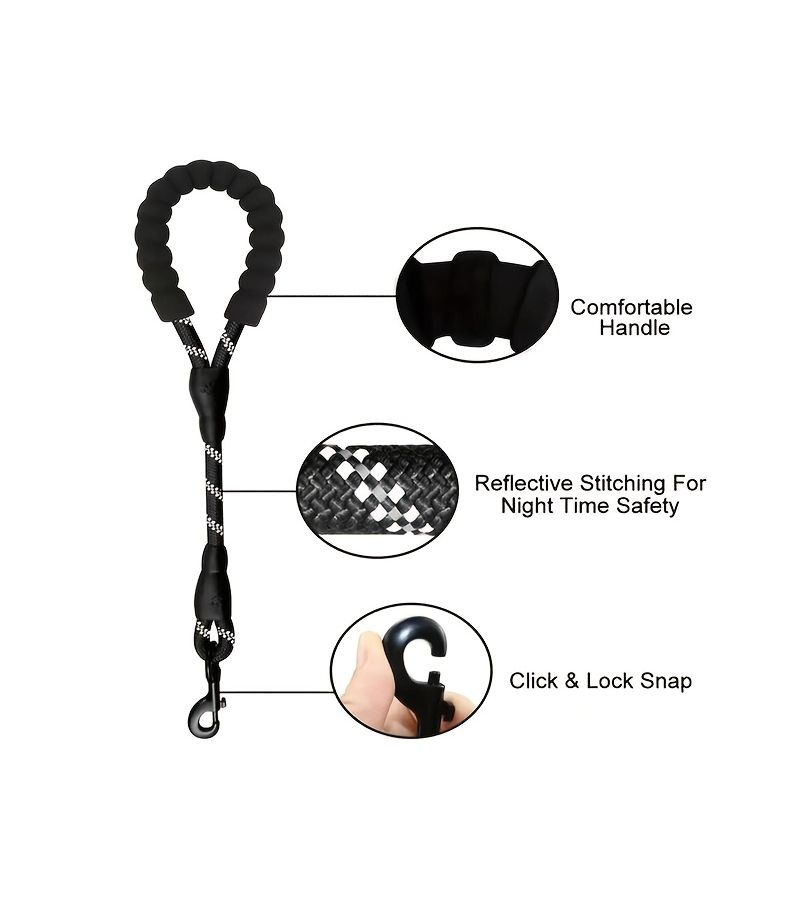 High Reflective Handle Pet Leash Red Size L Short Pull Small Medium Dogs - Image 4