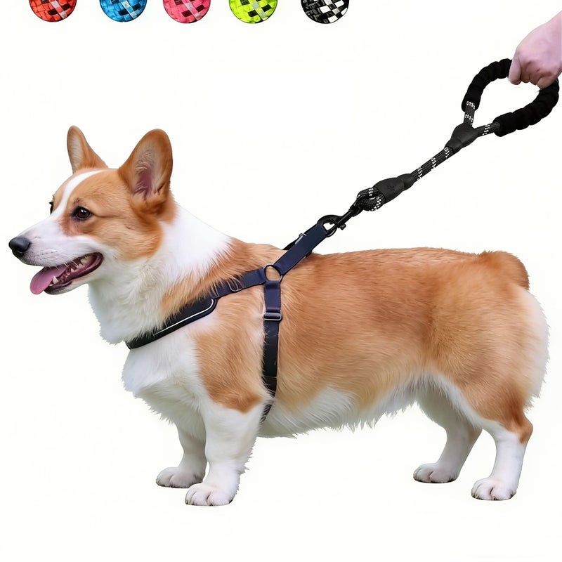 High Reflective Handle Pet Leash Red Size L Short Pull Small Medium Dogs - Image 1