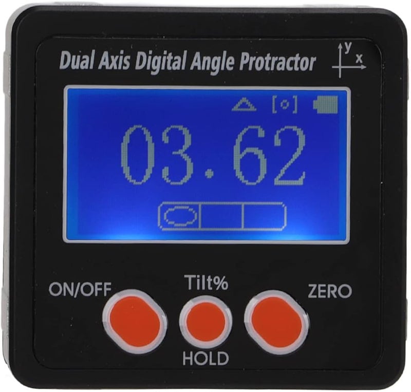 منقلة زوايا رقمية ثنائية المحاور مع قاعدة مغناطيسية وإضاءة خلفية، مصنوعة من سبائك الألومنيوم المتينة - Image 2