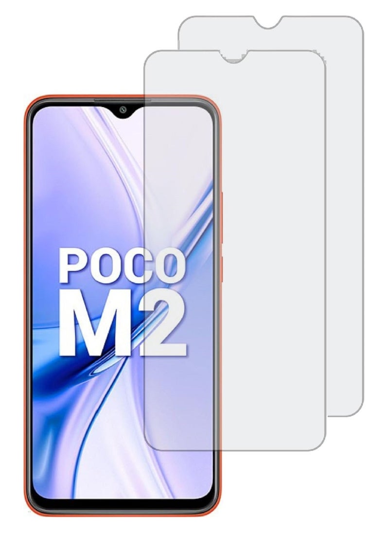 Super 2 Pieces Tempered Glass Screen Protector Clear Designed For Xiaomi Poco M2 Full Screen Coverage And Bubble Free - Image 1