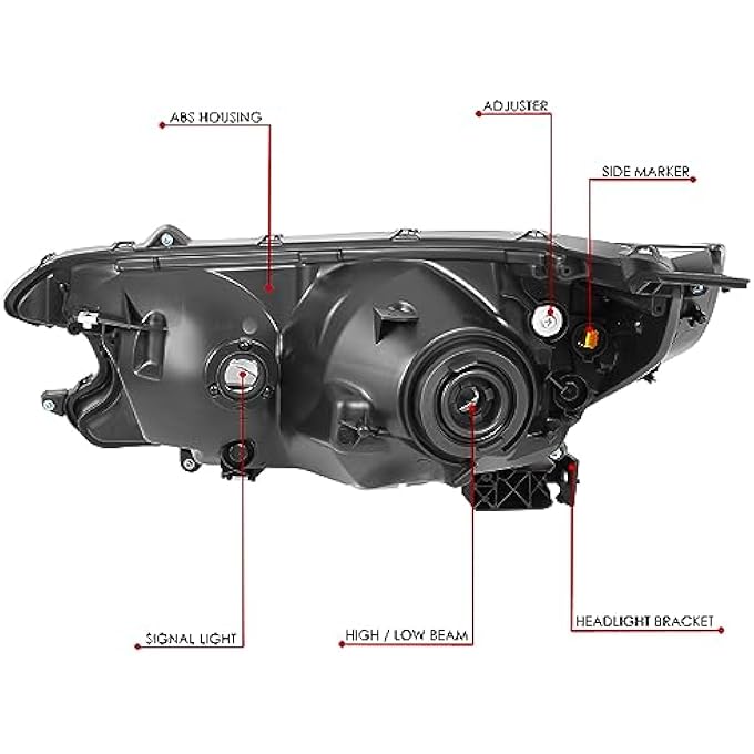 DNA MOTORING مصباح أمامي أيمن من طراز Oe متوافق مع هوندا CrV موديلات 2012-2014، رقم الموديل Hl0227R - Image 4