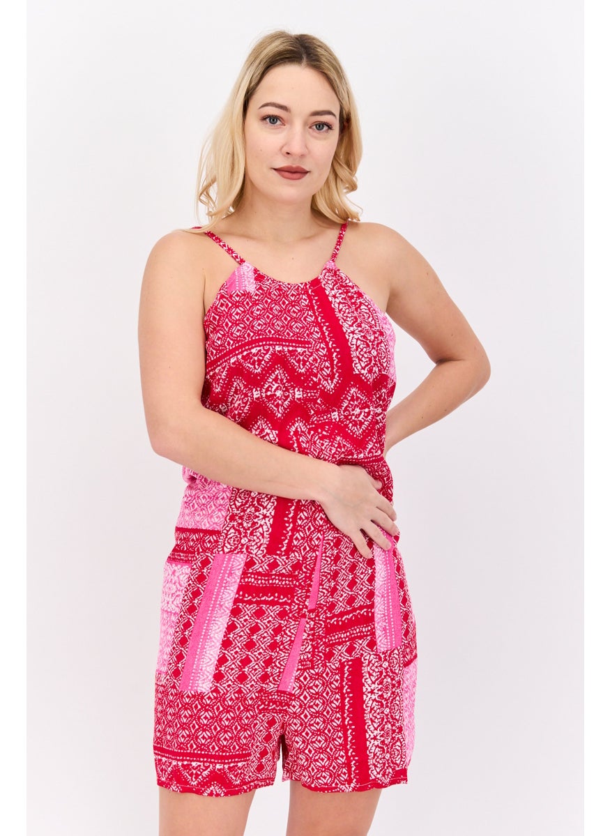 Women Allover Print Sleeveless Playsuits, Red Combo - pzsku/ZEBDAED374FB404EDE6BBZ/45/_/1737642137/81b86db4-8b63-4f90-806f-5ee587e70723