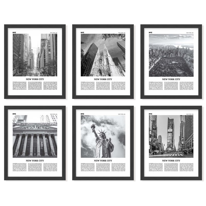 97 Decor 97 ديكور بوستر نيويورك فن الجدار منظر أفق مدينة نيويورك مطبوعات فنية صور بالأبيض والأسود لتزيين الجدران فن حديث لمدينة نيويورك للمنزل غرفة النوم 8x10 بدون إطار