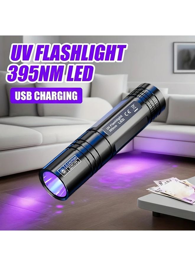 Portable USB Rechargeable 395nm UV Black Light Flashlight 3 Modes Pet Urine Detector - Image 2