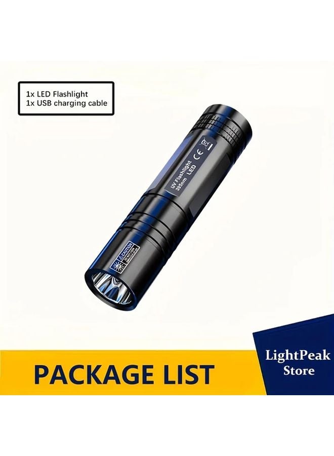Portable USB Rechargeable 395nm UV Black Light Flashlight 3 Modes Pet Urine Detector - Image 1