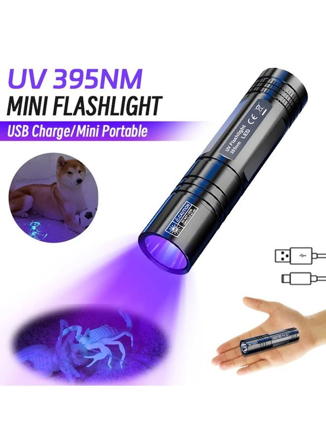 Portable USB Rechargeable 395nm UV Black Light Flashlight 3 Modes Pet Urine Detector - Image 3