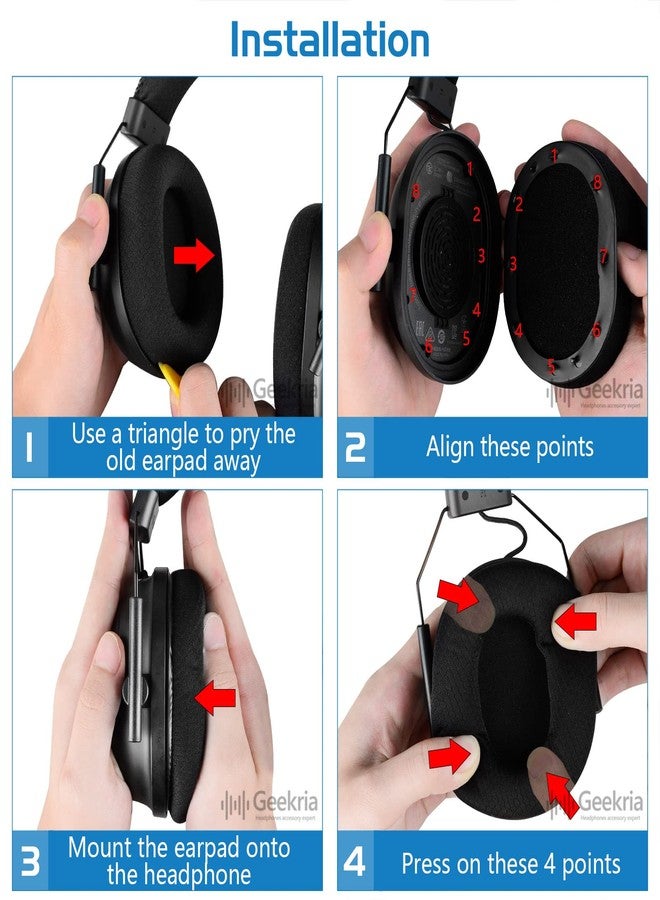 Geekria Comfort Mesh Fabric Replacement Ear Pads Compatible with Razer BlackShark V2/ V2 Pro (Does Not Fit BlackShark V2 Pro 2023 Edition) Headphones, Ear Cushions with Video Guide (Black) - Image 5