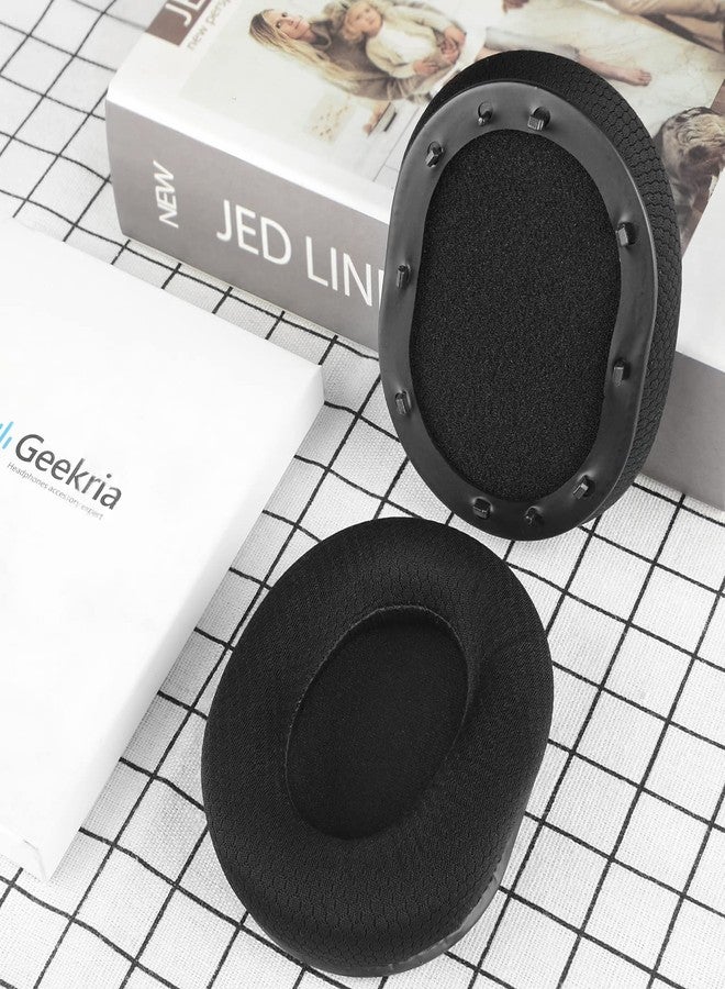 Geekria Comfort Mesh Fabric Replacement Ear Pads Compatible with Razer BlackShark V2/ V2 Pro (Does Not Fit BlackShark V2 Pro 2023 Edition) Headphones, Ear Cushions with Video Guide (Black) - Image 4