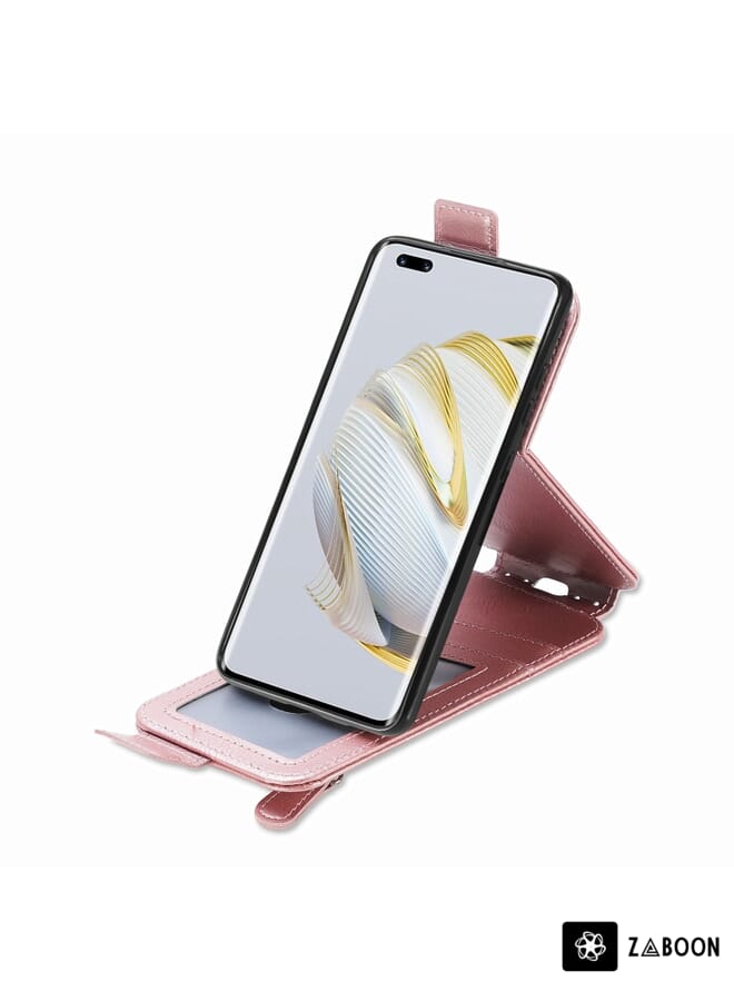 Zaboon Protective Case For Huawei Nova 10 Pro Zipper Wallet Vertical Flip Leather - Image 4