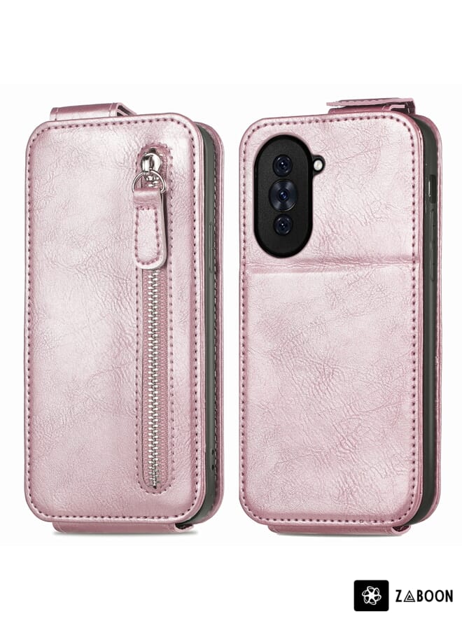 Zaboon Protective Case For Huawei Nova 10 Pro Zipper Wallet Vertical Flip Leather - Image 2
