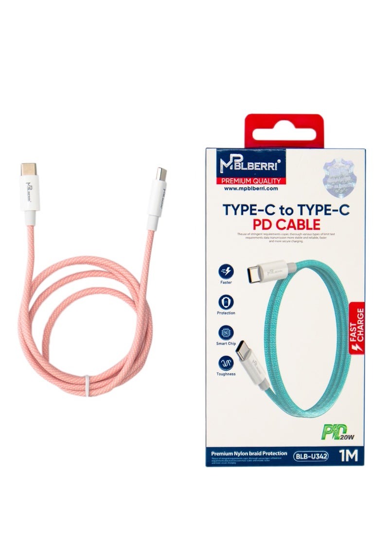 mpBLBERRI Type-C to Type-C PD Cable 1M | mpBLBERRI BLB-U342  - Image 3