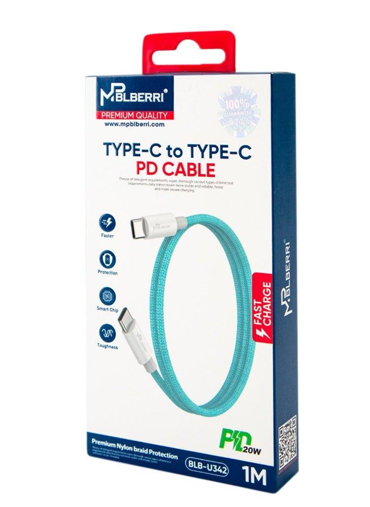 mpBLBERRI Type-C to Type-C PD Cable 1M | mpBLBERRI BLB-U342  - Image 4