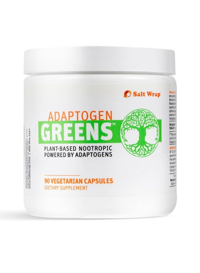 SaltWrap Adaptogen Greens - Mind-Body Resilience Formula - Caffeine-Free Nootropic for Stress, Focus, and Cognitive Performance - 90 Capsules - Image 1