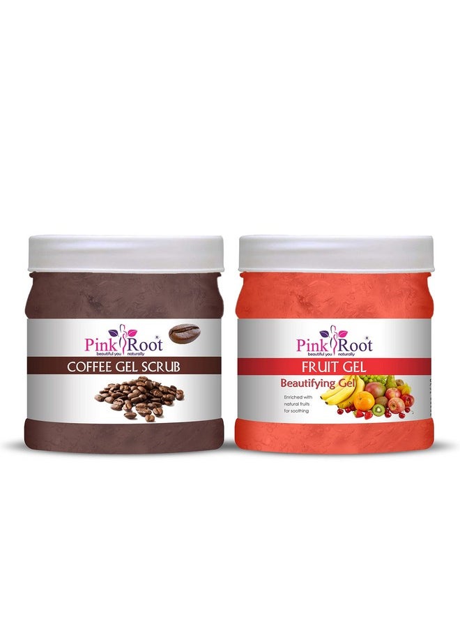 Pink Root - Pink Root Coffee Gel Scrub 500gm with Fruit Gel 500gm - Image 1