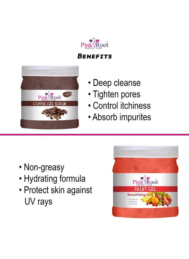 Pink Root - Pink Root Coffee Gel Scrub 500gm with Fruit Gel 500gm - Image 1