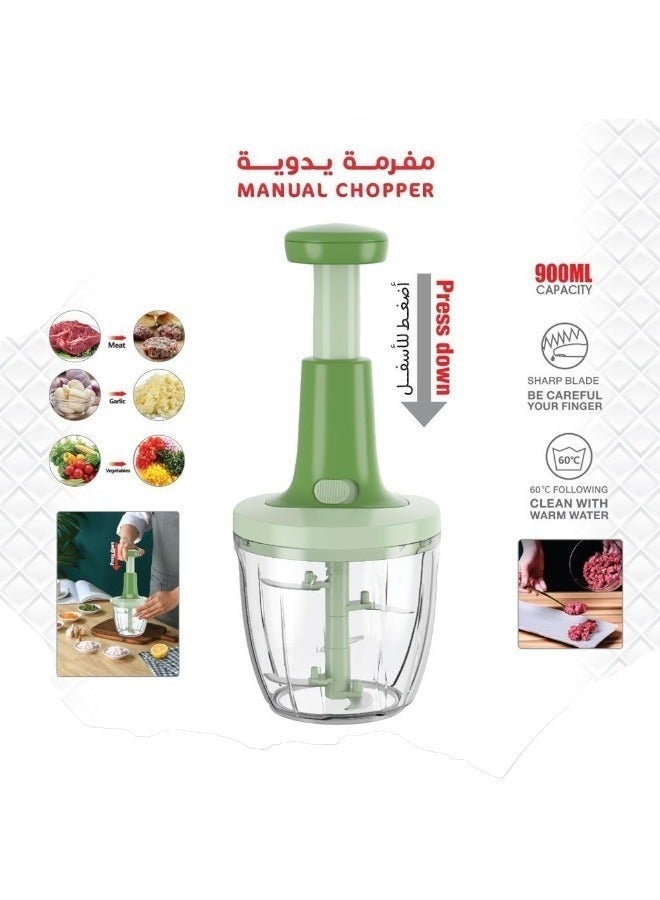 DLC Manual Food Chopper Hand Chopper Vegetable Cutter Multifunctional Household Food Processor 900 Ml - Image 1