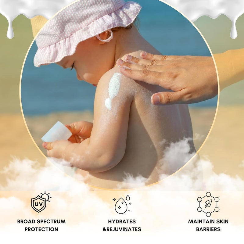Svarasya سفاراسيا أفارنا واقي الشمس للأطفال 50 مل واقي شمس معدني للأطفال SPF 30 PA حماية من UVA و UVB كريم شمس غير دهني آمن للأطفال فوق 6 أشهر - Image 4