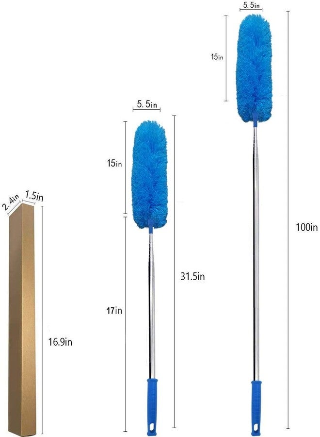 DELUX Microfiber Feather Duster Extendable Duster with 100 inches Extra Long Pole, Bendable Head & Long Handle Dusters for Cleaning Ceiling Fan, High Ceiling, Blinds, Furniture & Cars - Image 3