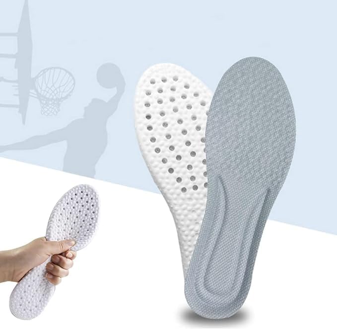JUDEE Elastic Shock Absorbing Height Increasing Sports Shoe Insoles for Men and Women Cuttable Soft Breathable Honeycomb Orthotic Replacement Inserts Insoles, Relieve Foot Pain (39-40) - Image 1