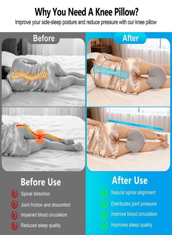 Morelexa Knee Pillow for Side Sleepers, Dual-Side Leg Pillow for Side Sleeping with Cooling Cover and Soft Memory Foam Relief for Back, HIPS, Knees, Joints, Nerves, Muscles - Image 3