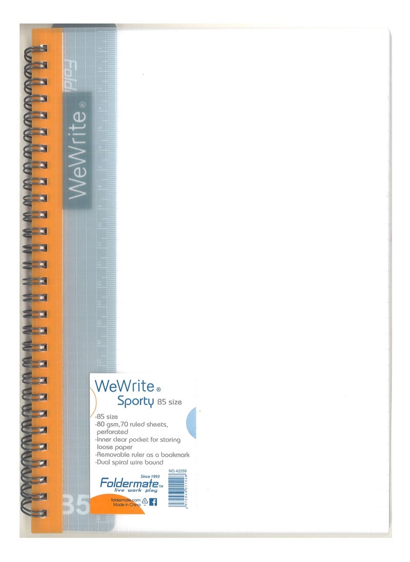 Foldermate - 70-Sheet B5 Size Spiral Notebook With Removable Ruler - Image 1
