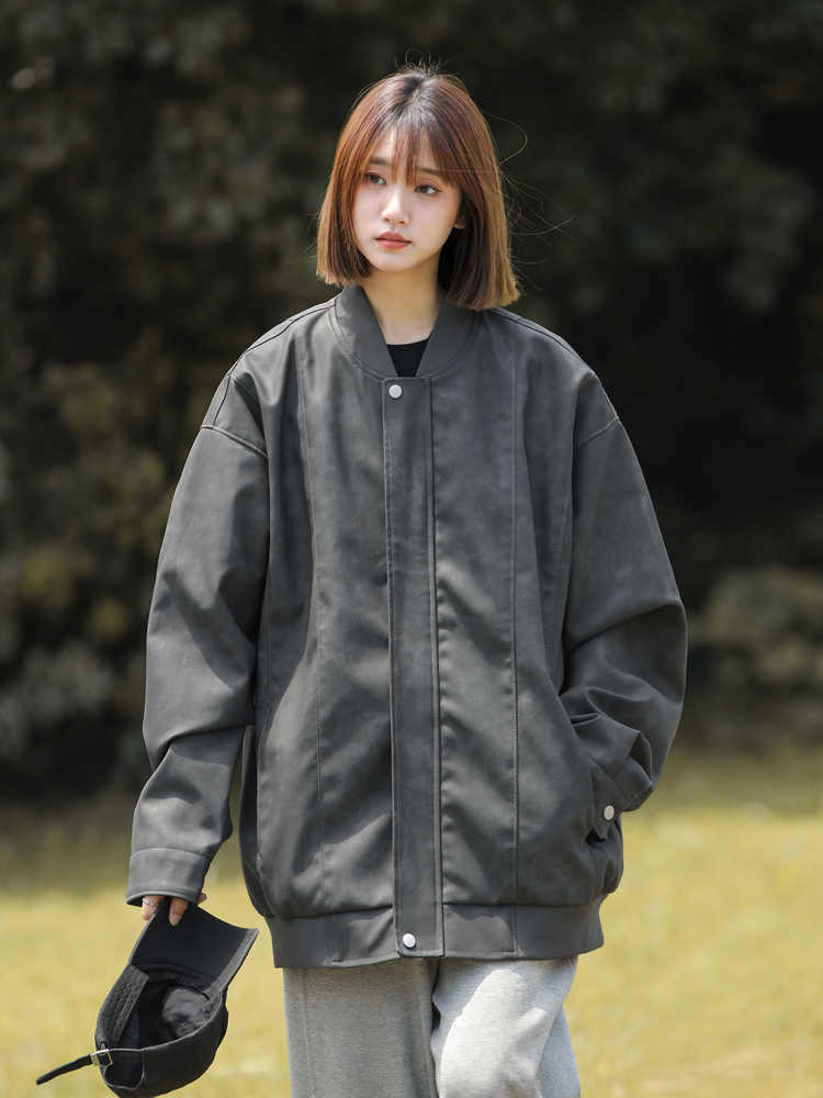 NASA Japanese Washed PU Leather Jacket Women's Coat Spring and Autumn New Fashion Brand American All-match Baseball Suit Leather Jacket - Image 2