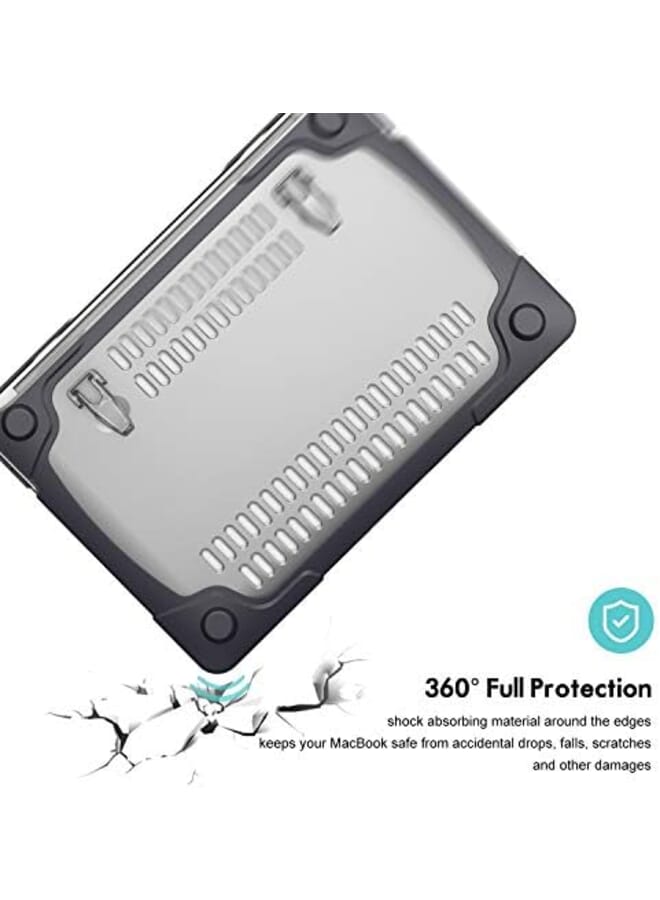 Procases Macbook Pro 13 Inch Case 2022 2020 M1 A2338 A2289 A2251 Heavy Duty Slim Hard Shell Dual Layer Protective Cover With Fold Kickstand For Macbook Pro New 13 Inch Retina With Touch Id Black - Image 3