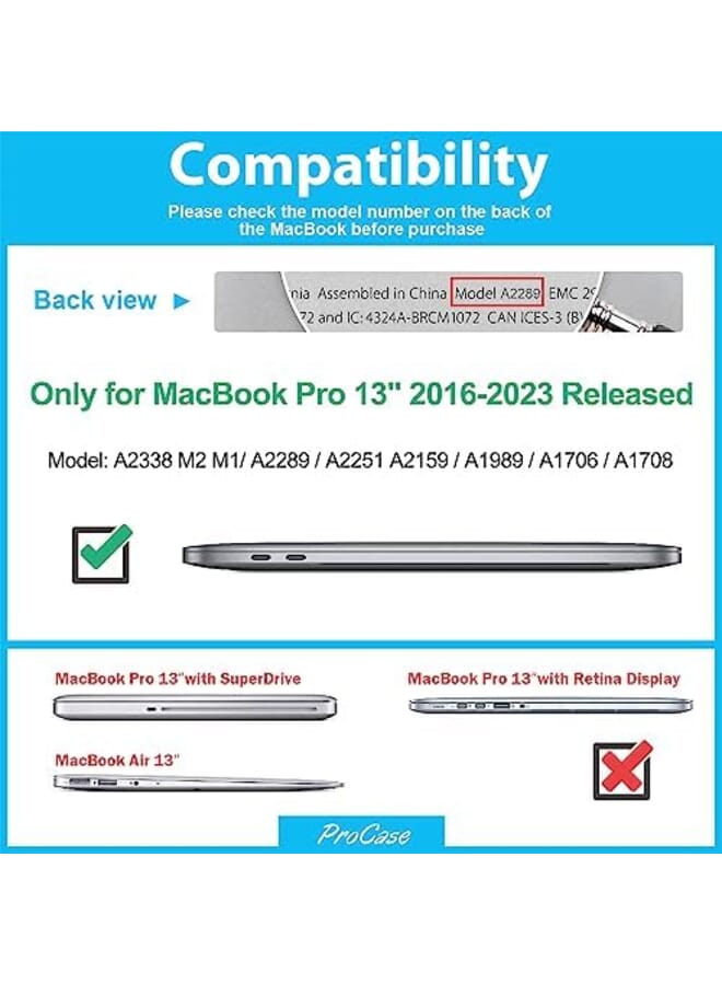 Procases Macbook Pro 13 Inch Case 2022 2020 M1 A2338 A2289 A2251 Heavy Duty Slim Hard Shell Dual Layer Protective Cover With Fold Kickstand For Macbook Pro New 13 Inch Retina With Touch Id Black - Image 2