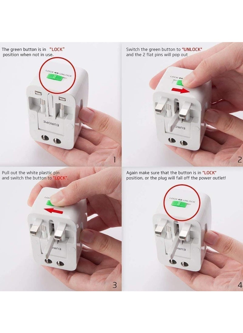 Generic All-in-One Travel Adapter, Universal Power Converter for AC Current, Suitable for Multiple Plug Types in the USA, UK, Australia, and UAE, Ideal for Global Adventures  - Image 3
